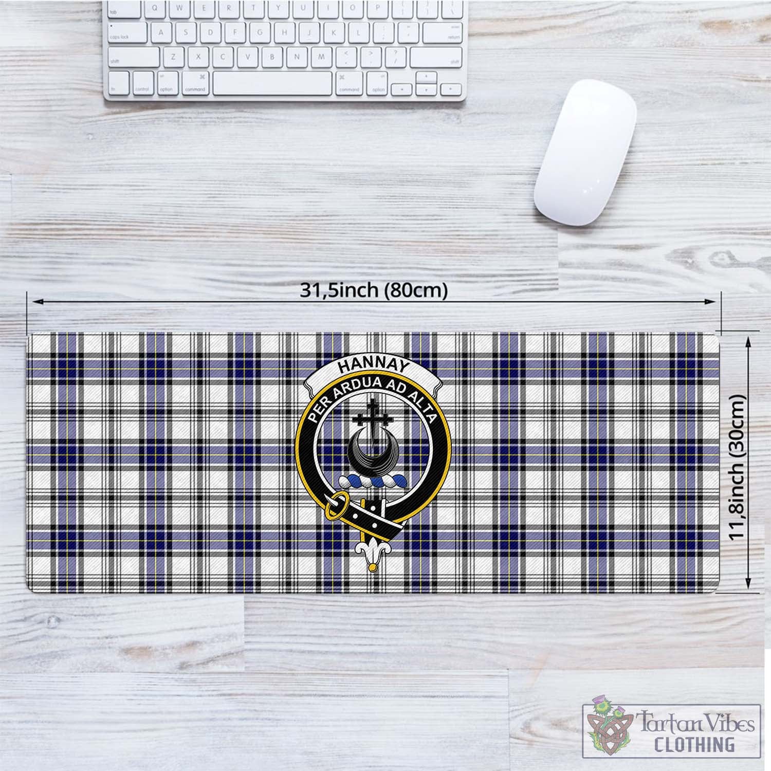 Tartan Vibes Clothing Hannay Modern Tartan Mouse Pad with Family Crest