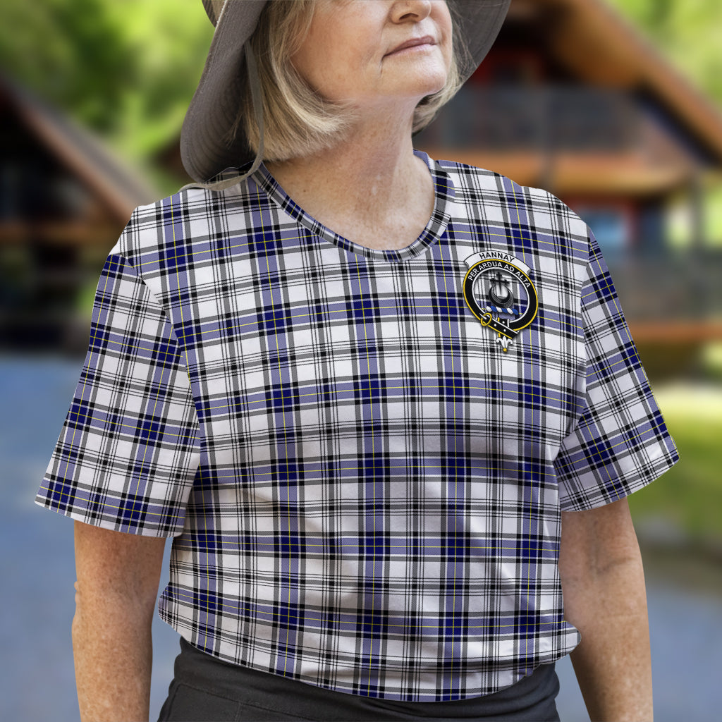 Hannay Tartan T-Shirt with Family Crest - Tartan Vibes Clothing