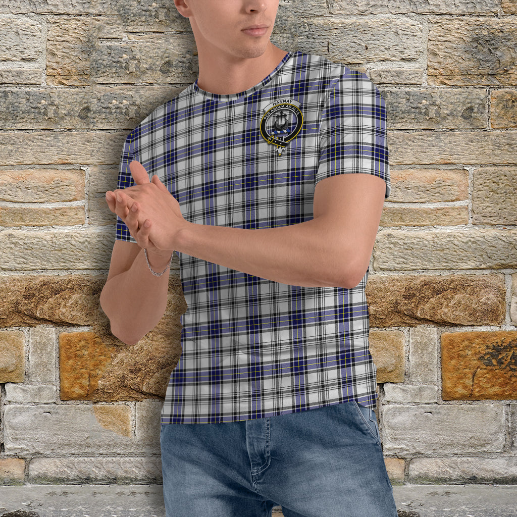 Hannay Tartan T-Shirt with Family Crest - Tartan Vibes Clothing