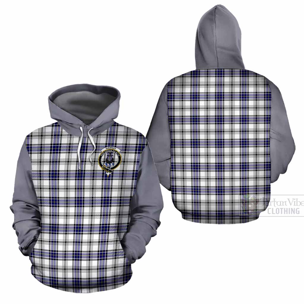 Hannay Tartan Accent Cotton Hoodie with Family Crest