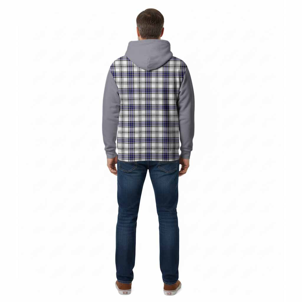 Hannay Tartan Accent Cotton Hoodie with Family Crest
