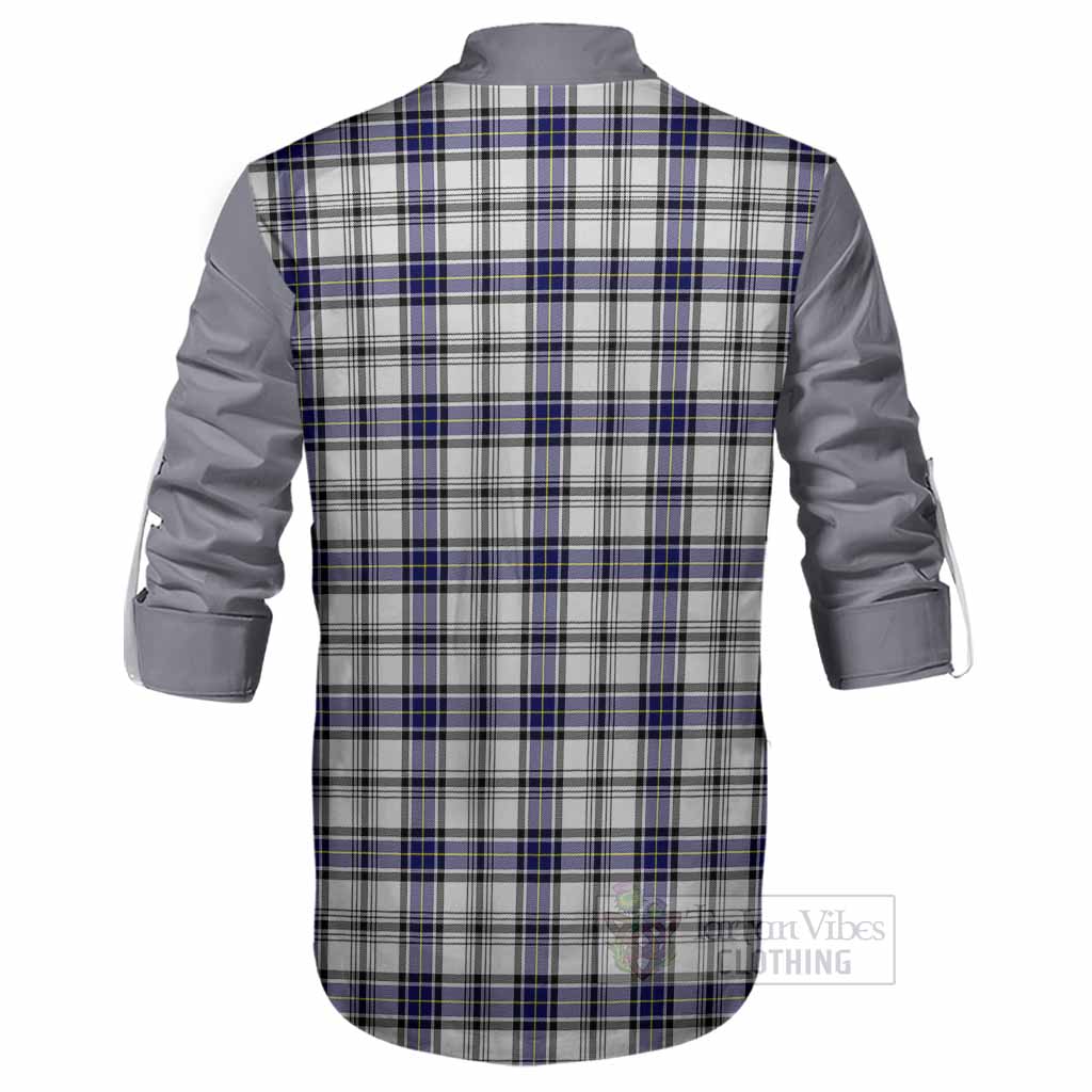 Hannay Tartan Accent Ghillie Shirt with Family Crest