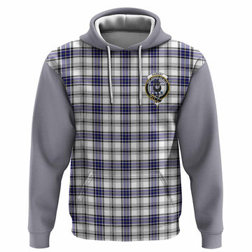 Hannay Tartan Accent Hoodie with Family Crest