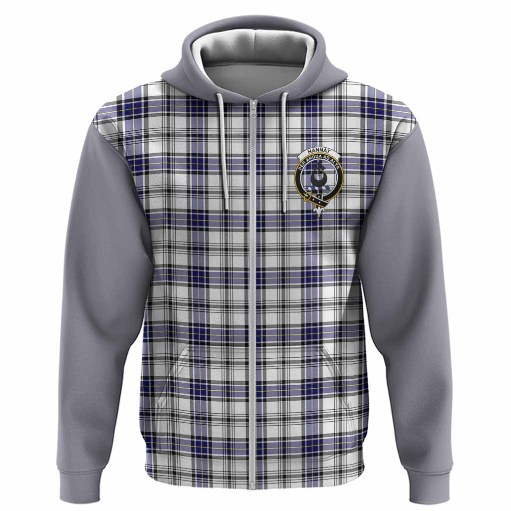 Hannay Tartan Accent Hoodie with Family Crest
