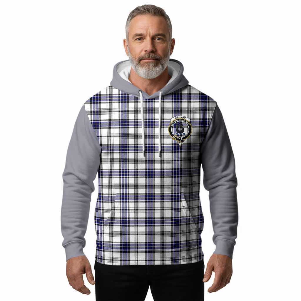 Hannay Tartan Accent Hoodie with Family Crest