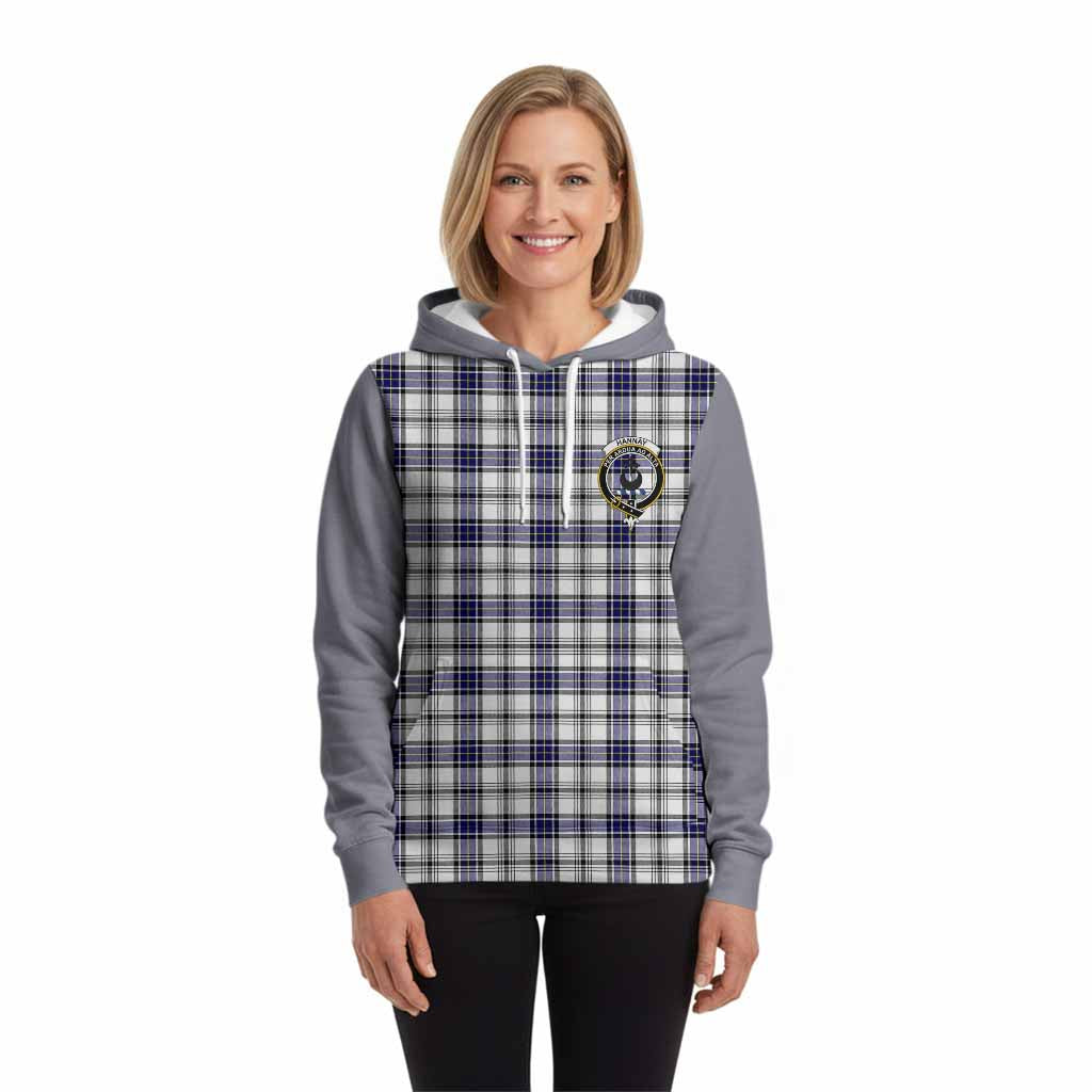 Hannay Tartan Accent Hoodie with Family Crest