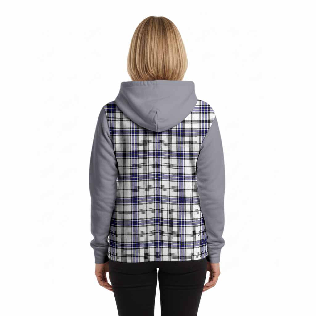 Hannay Tartan Accent Hoodie with Family Crest