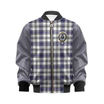 Hannay Tartan Accent Kid Bomber Jacket with Family Crest