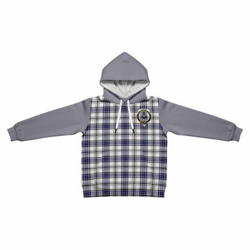 Hannay Tartan Accent Kid Hoodie with Family Crest