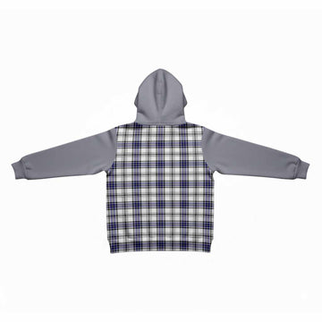 Hannay Tartan Accent Kid Hoodie with Family Crest