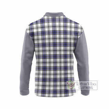 Hannay Tartan Accent Long Sleeve Polo Shirt with Family Crest