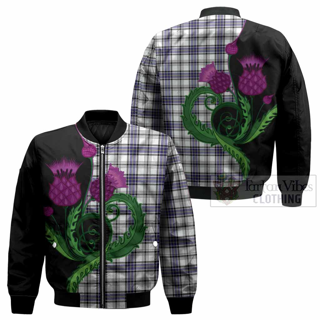 Hannay Tartan Bomber Jacket Traditional Scottish Thistle