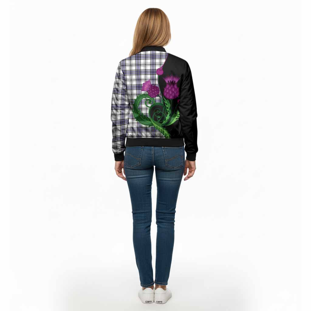 Hannay Tartan Bomber Jacket Traditional Scottish Thistle