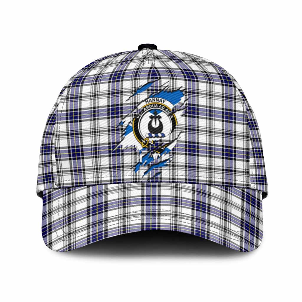 Hannay Tartan Classic Cap with Family Crest In Me Style
