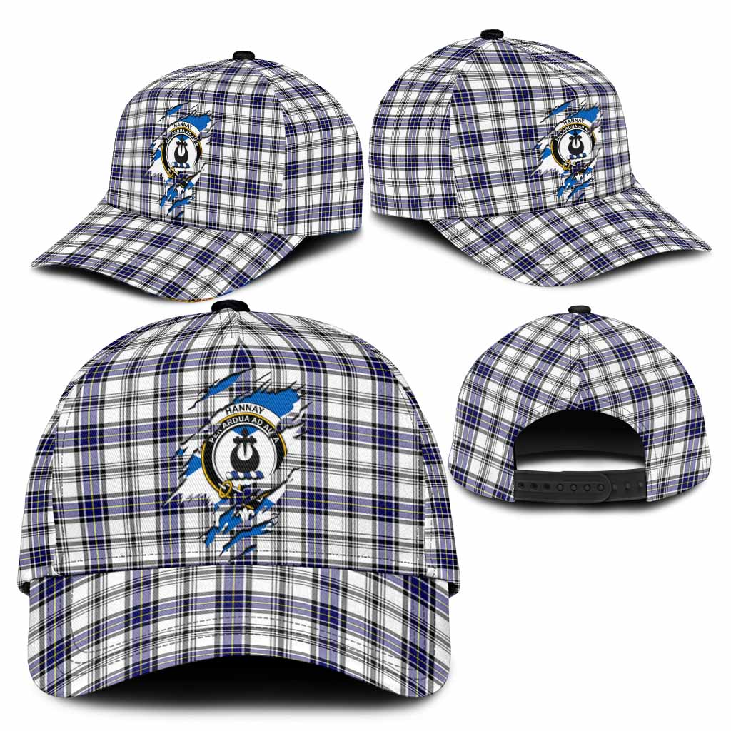 Hannay Tartan Classic Cap with Family Crest In Me Style