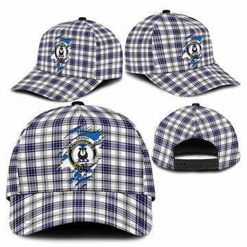 Hannay Tartan Classic Cap with Family Crest In Me Style