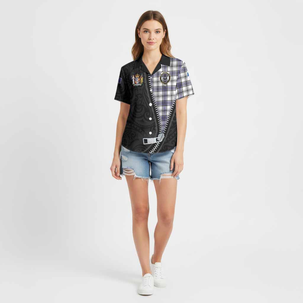 Hannay Tartan Cotton Hawaiian Shirt New Zealand Pattern Unique Zipper Stylized