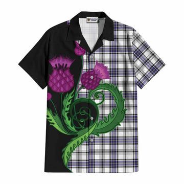 Hannay Tartan Cotton Hawaiian Shirt Traditional Scottish Thistle