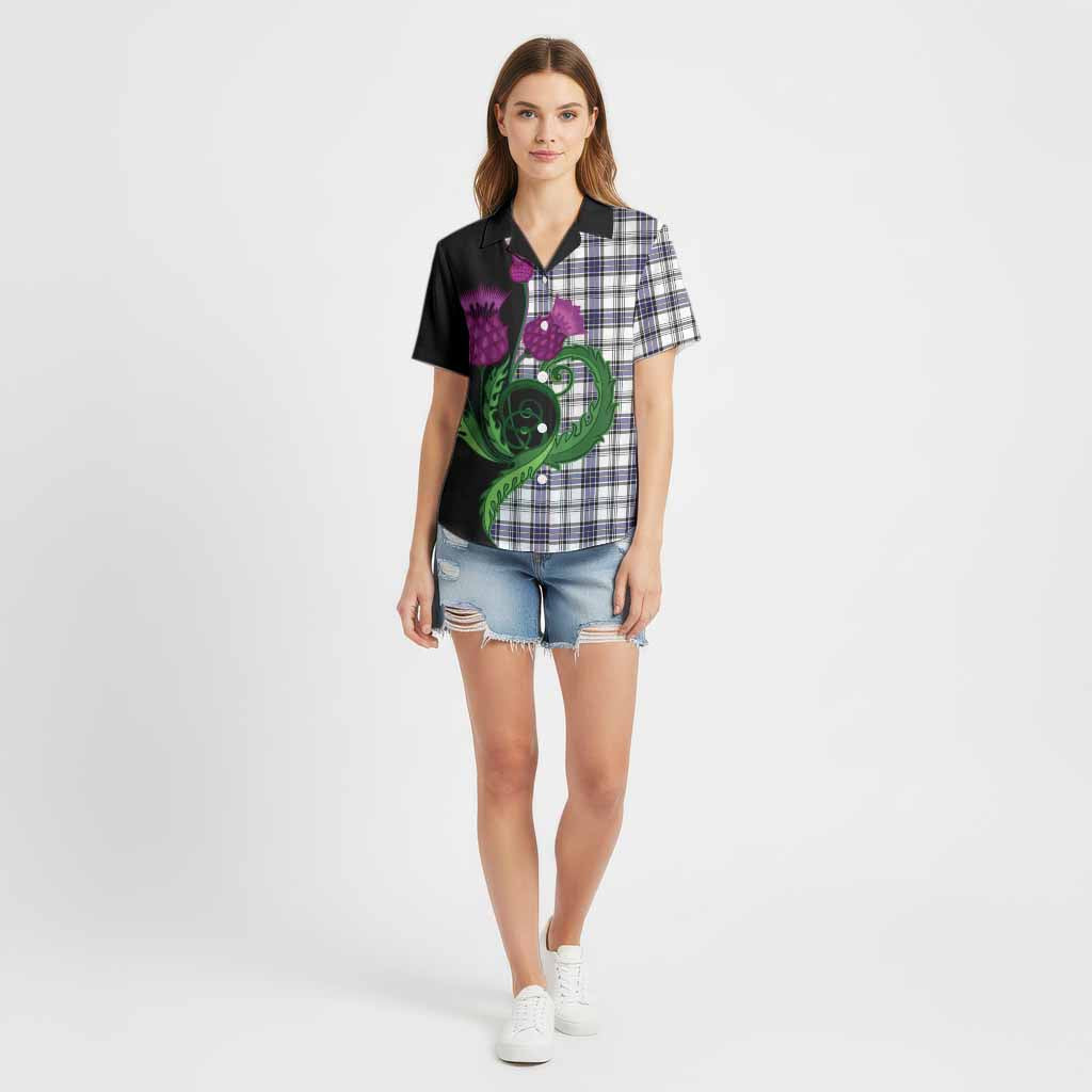 Hannay Tartan Cotton Hawaiian Shirt Traditional Scottish Thistle