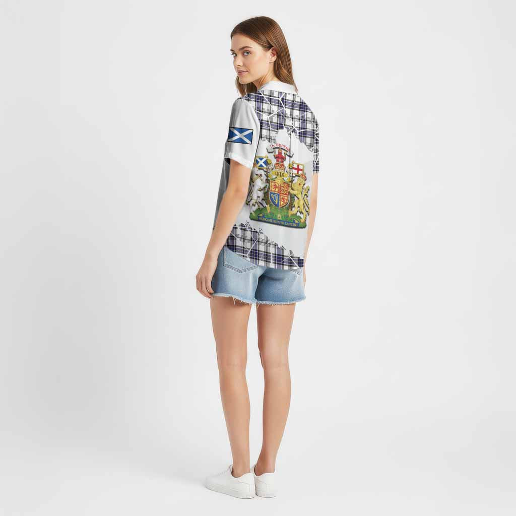 Hannay Tartan Cotton Hawaiian Shirt with Family Crest and Lion Rampant Grunge Style