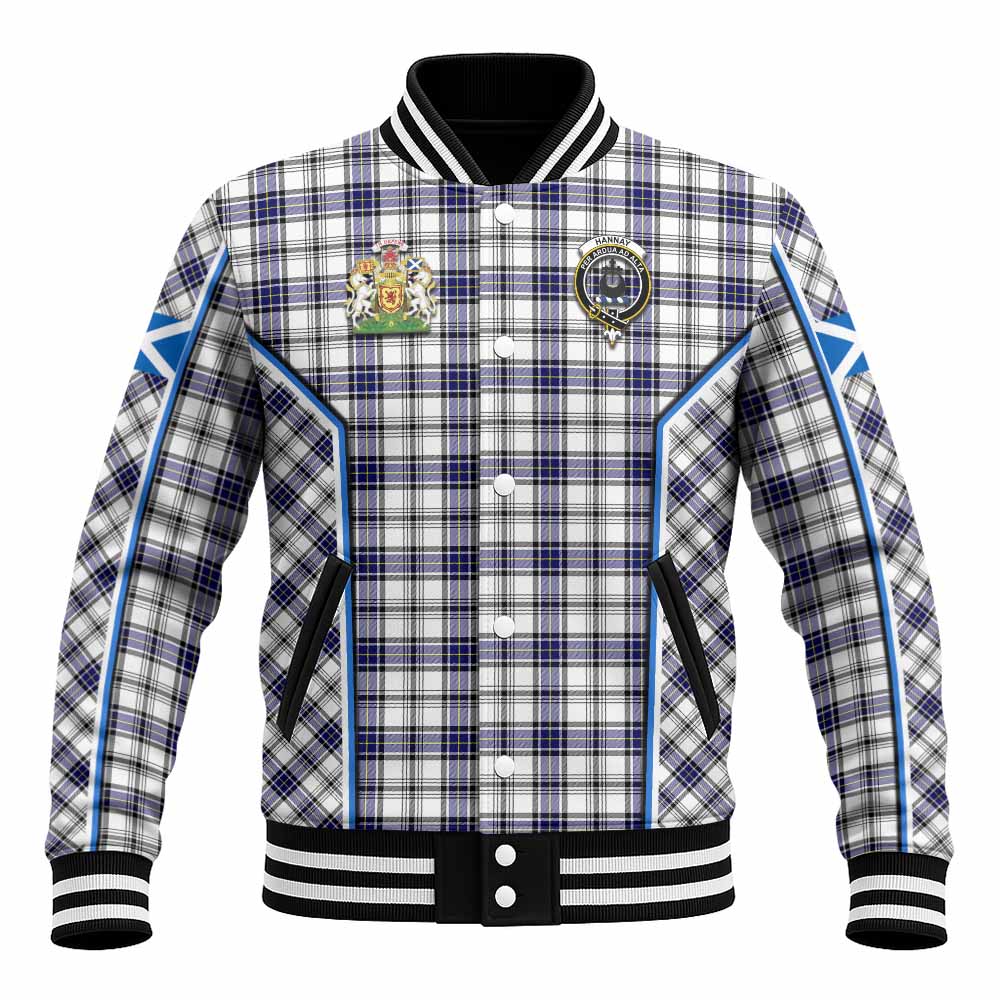 Hannay Tartan Crest Baseball Jacket Scotland Coat of Arm Flag Style - Tartan Vibes Clothing