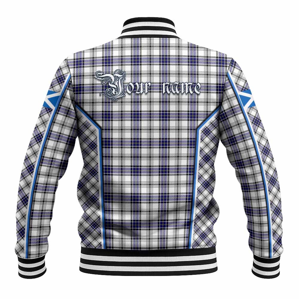 Hannay Tartan Crest Baseball Jacket Scotland Coat of Arm Flag Style - Tartan Vibes Clothing