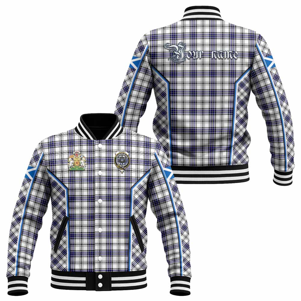 Hannay Tartan Crest Baseball Jacket Scotland Coat of Arm Flag Style - Tartan Vibes Clothing