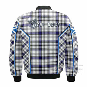 Hannay Tartan Crest Bomber Jacket Scotland Coat of Arm Flag Style