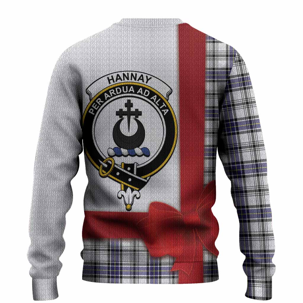 Hannay Tartan Crest Christmas Christmas Ugly Sweater Highland Cow Bagpipes Coquette Bow Style