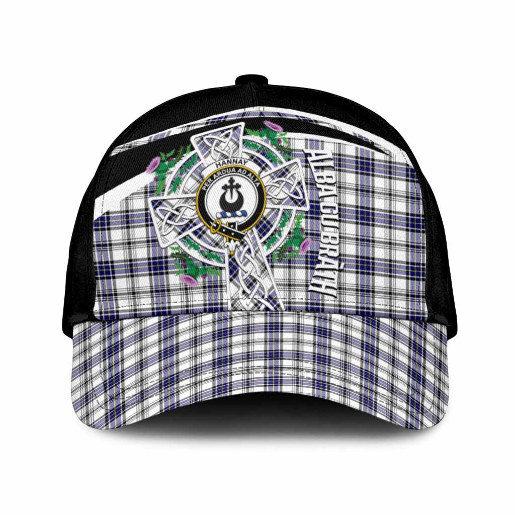 Hannay Tartan Crest Classic Cap Scottish Thistle Celtic Cross Alba Gu Brath