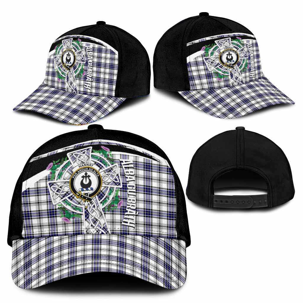 Hannay Tartan Crest Classic Cap Scottish Thistle Celtic Cross Alba Gu Brath
