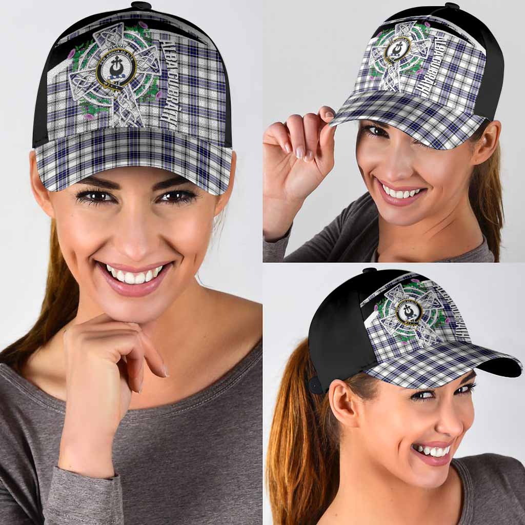 Hannay Tartan Crest Classic Cap Scottish Thistle Celtic Cross Alba Gu Brath