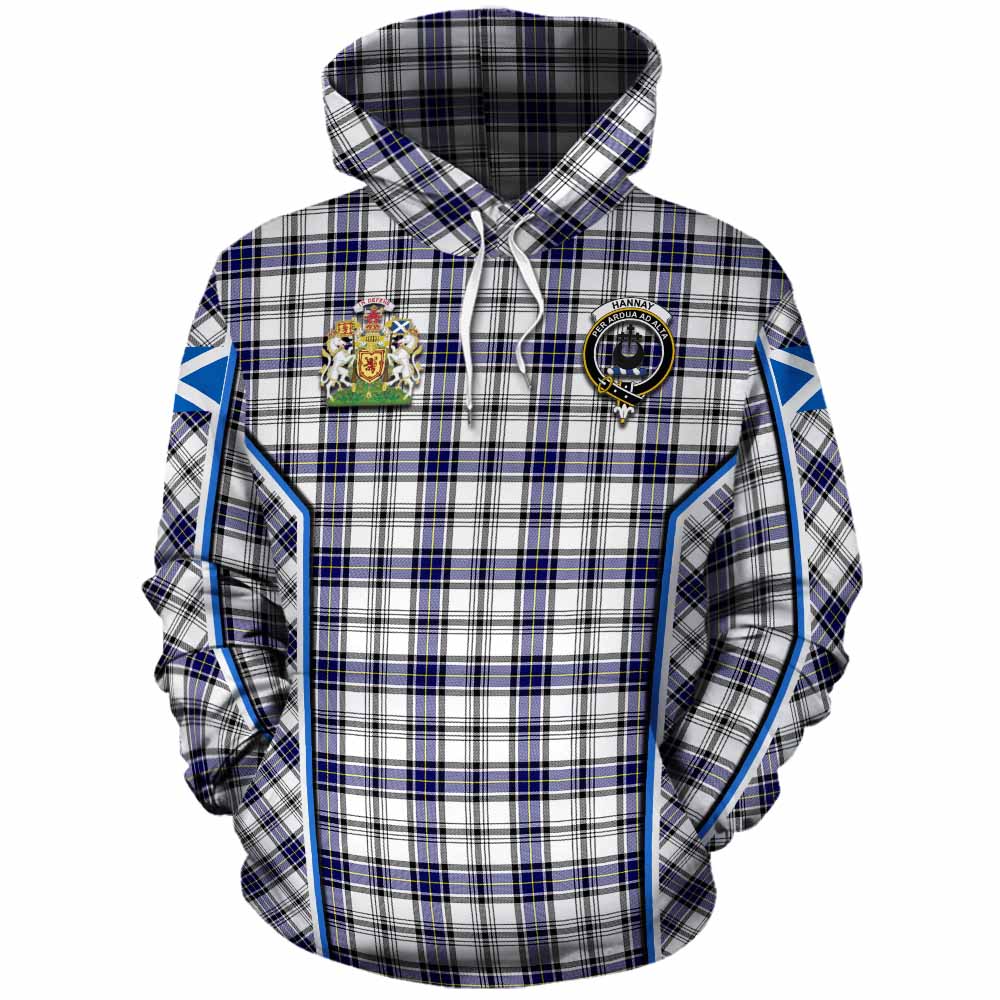 Hannay Tartan Crest Cotton Hoodie Scotland Coat of Arm Flag Style - Tartan Vibes Clothing