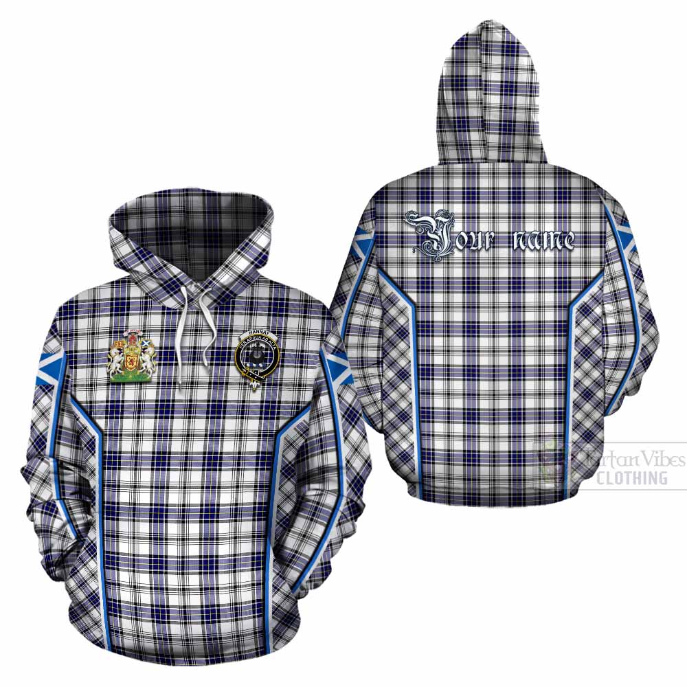 Hannay Tartan Crest Cotton Hoodie Scotland Coat of Arm Flag Style - Tartan Vibes Clothing