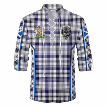 Hannay Tartan Crest Ghillie Kilt Shirt Scotland Coat of Arm Flag Style
