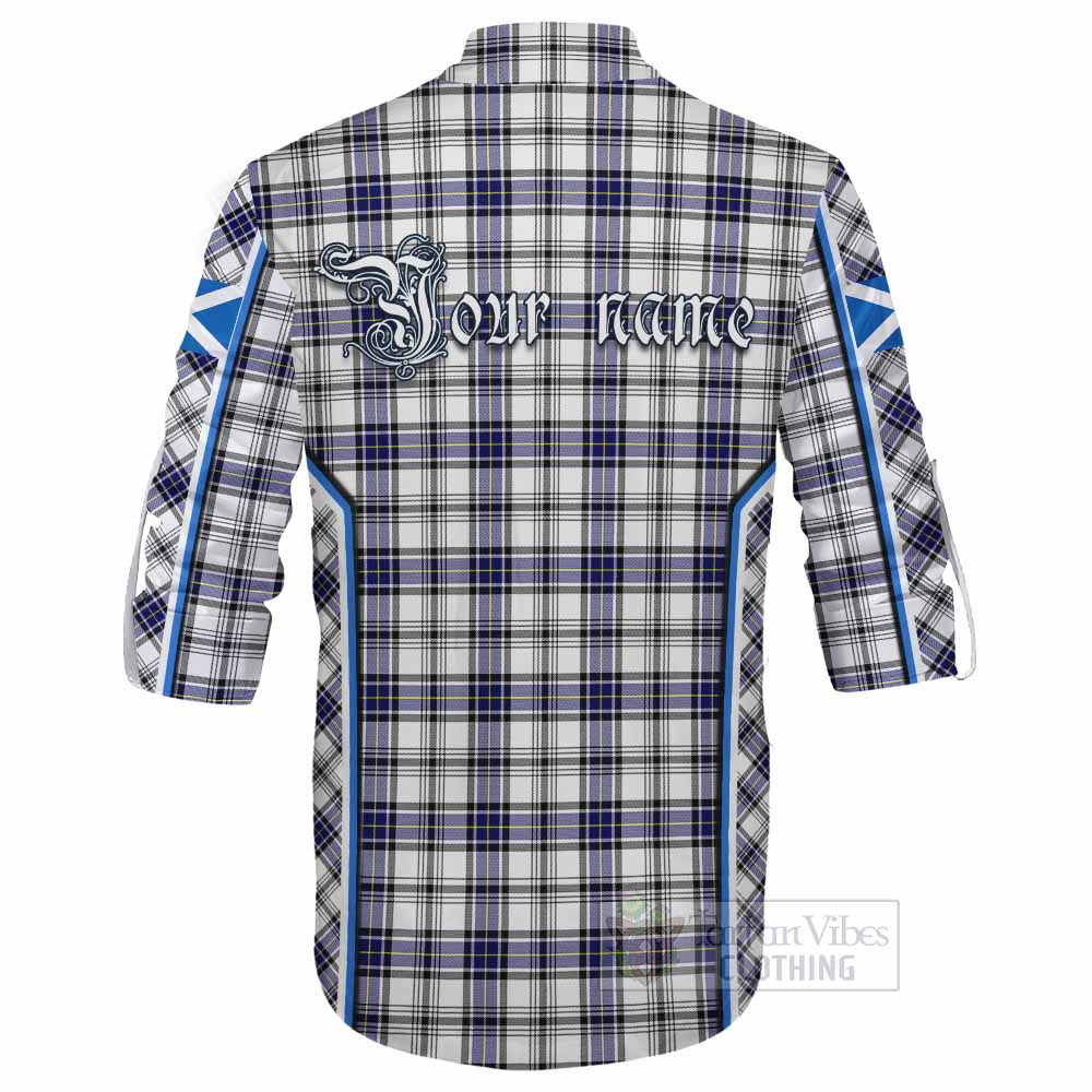 Hannay Tartan Crest Ghillie Kilt Shirt Scotland Coat of Arm Flag Style - Tartan Vibes Clothing