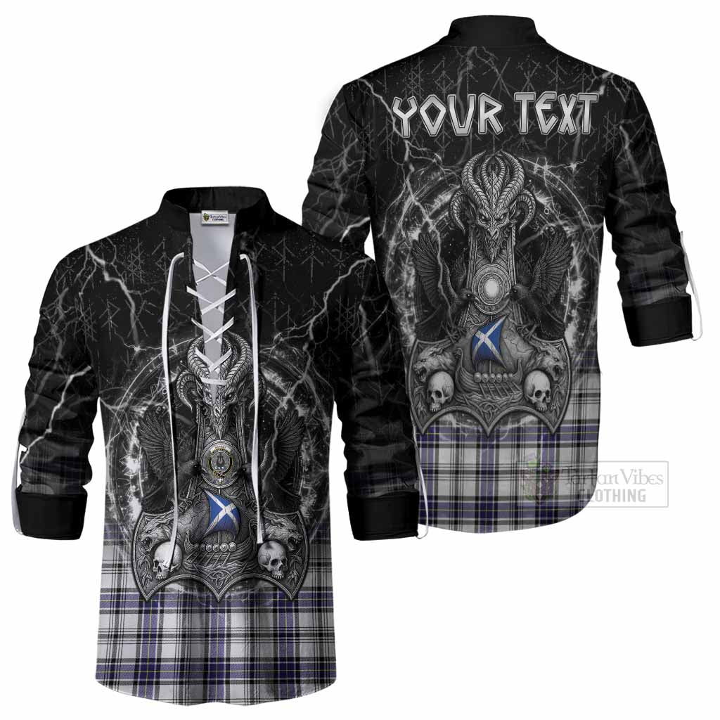 Hannay Tartan Crest Ghillie Shirt Celtic Odin's Raven Legacy
