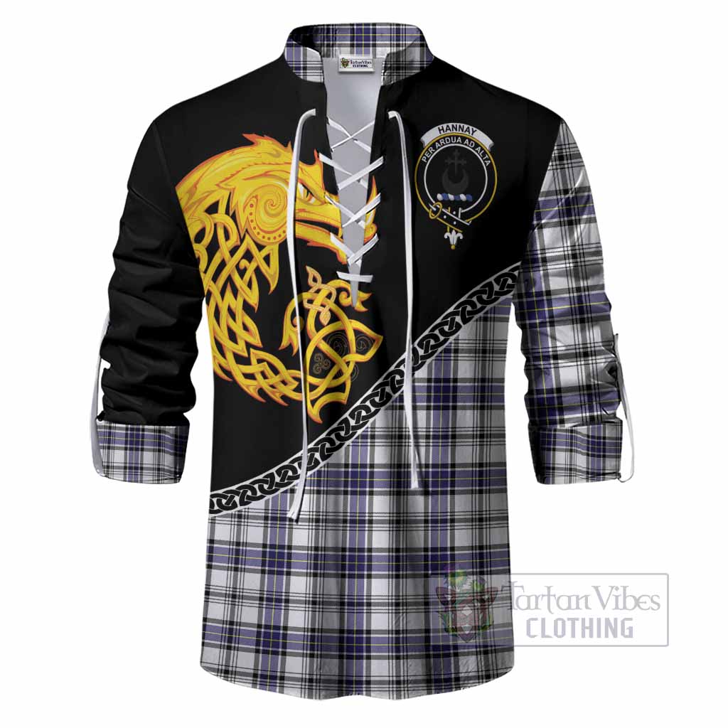 Hannay Tartan Crest Ghillie Shirt Legendary Dragon Knot Half Style