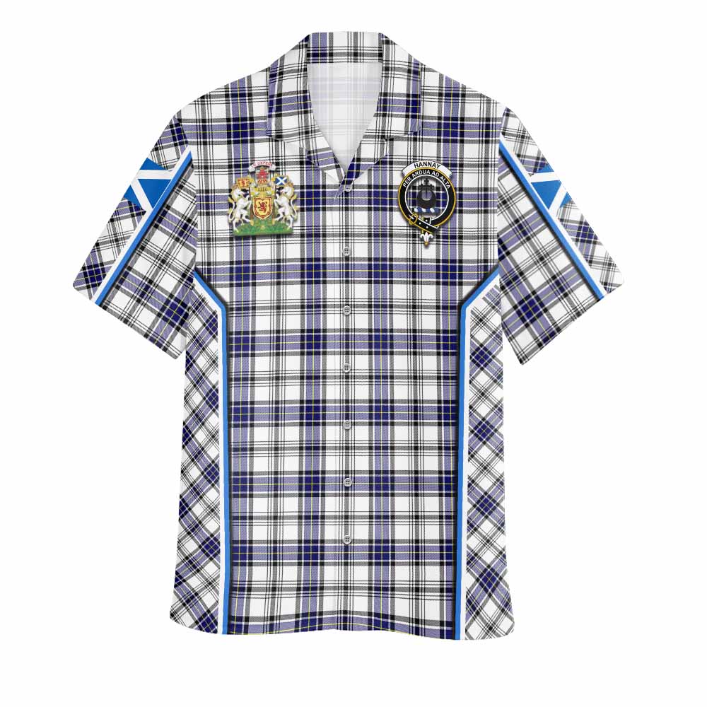 Hannay Tartan Crest Hawaiian Shirt Scotland Coat of Arm Flag Style - Tartan Vibes Clothing