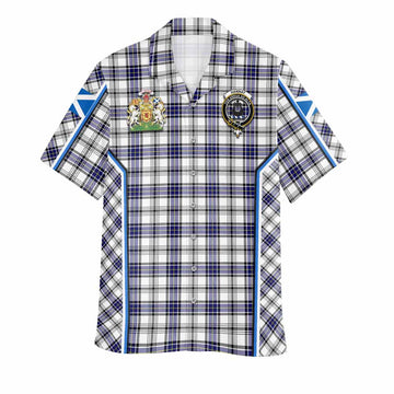 Hannay Tartan Crest Hawaiian Shirt Scotland Coat of Arm Flag Style - Tartan Vibes Clothing