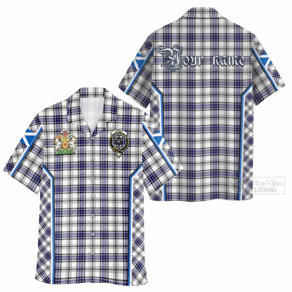Hannay Tartan Crest Hawaiian Shirt Scotland Coat of Arm Flag Style - Tartan Vibes Clothing