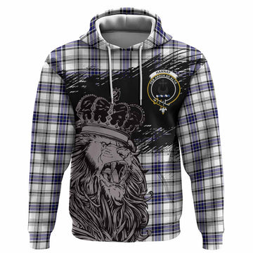 Hannay Tartan Crest Hoodie Crowned Lion Heritage Style