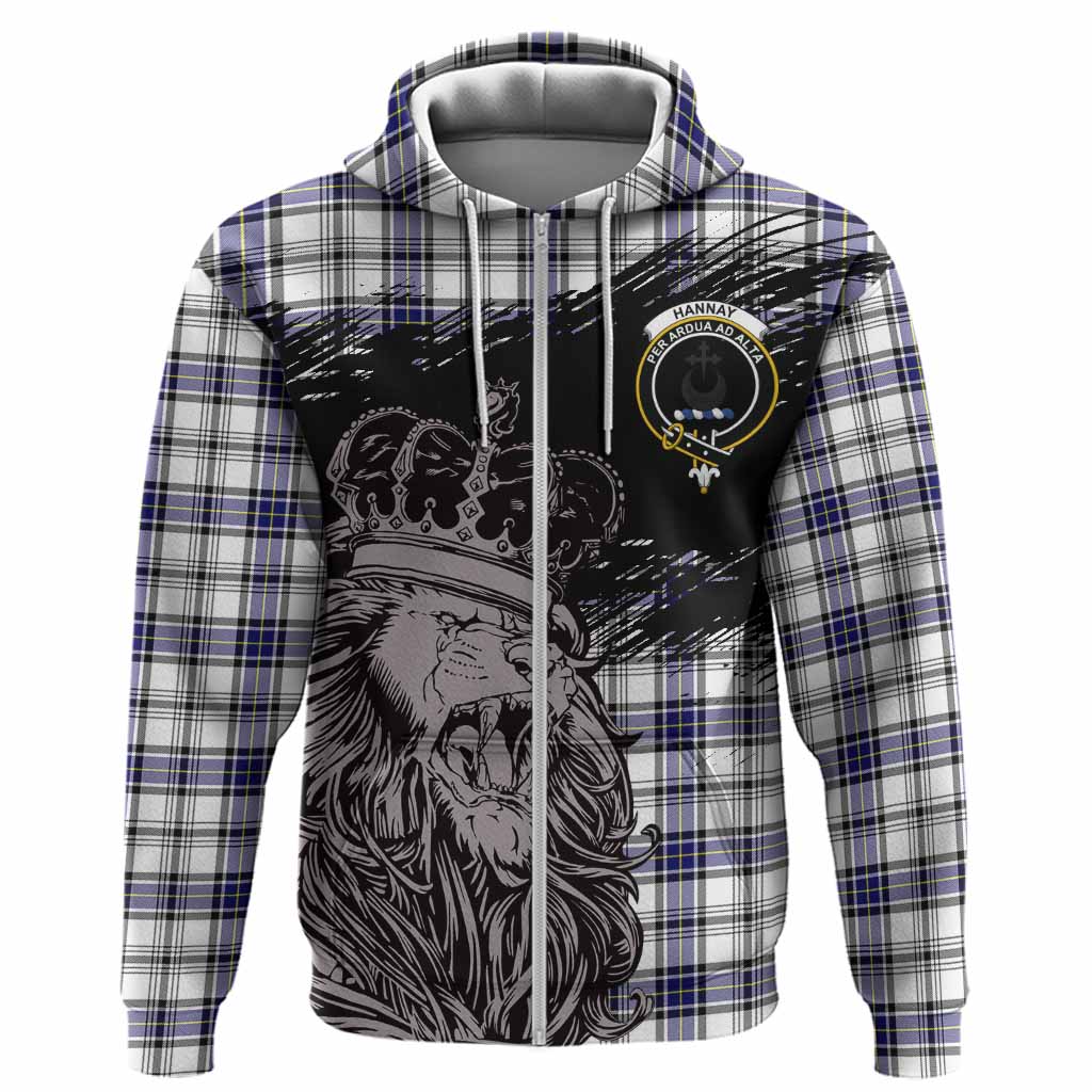 Hannay Tartan Crest Hoodie Crowned Lion Heritage Style