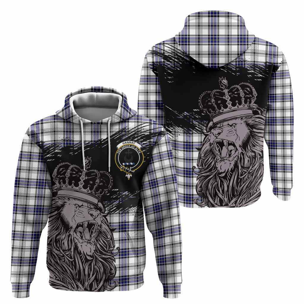 Hannay Tartan Crest Hoodie Crowned Lion Heritage Style