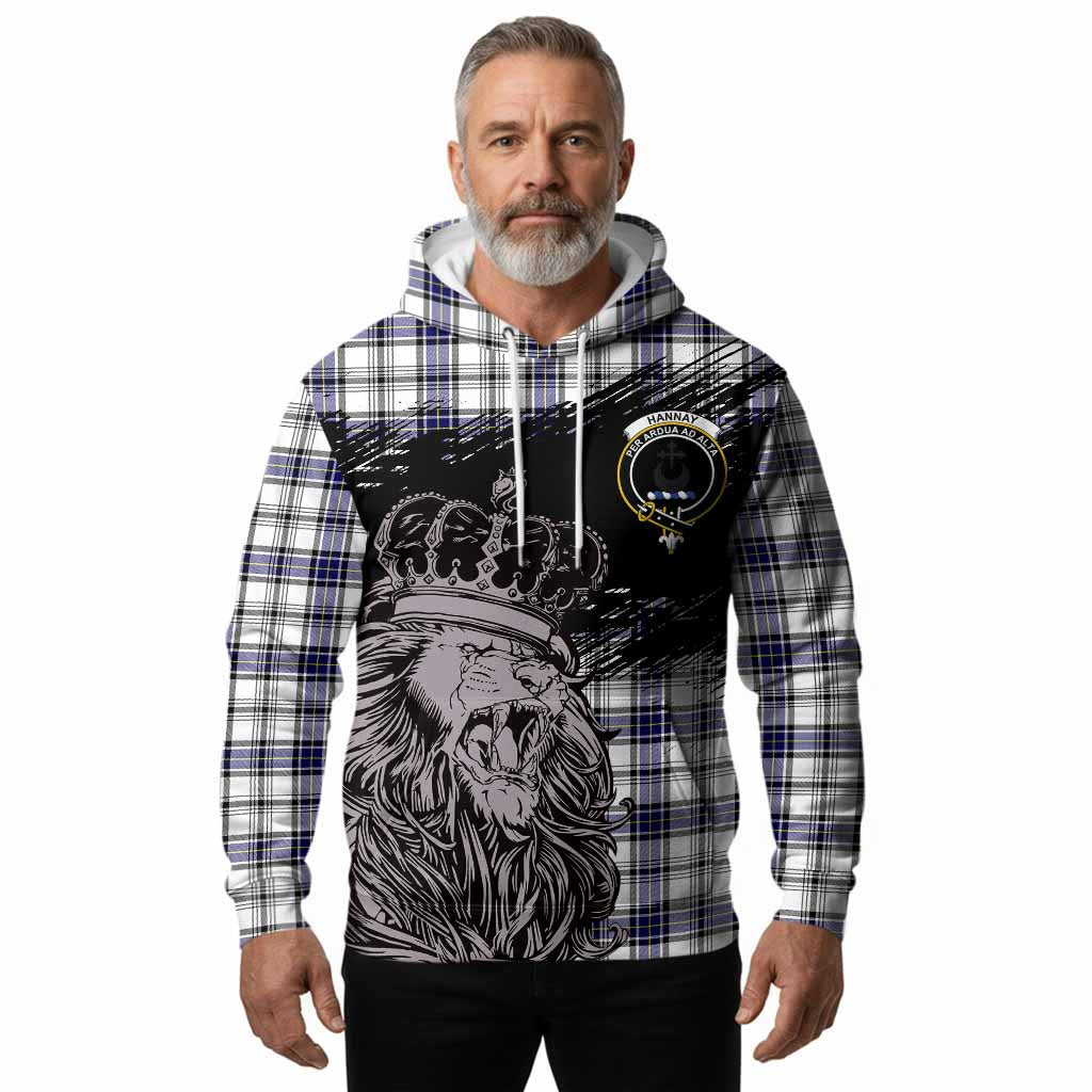Hannay Tartan Crest Hoodie Crowned Lion Heritage Style
