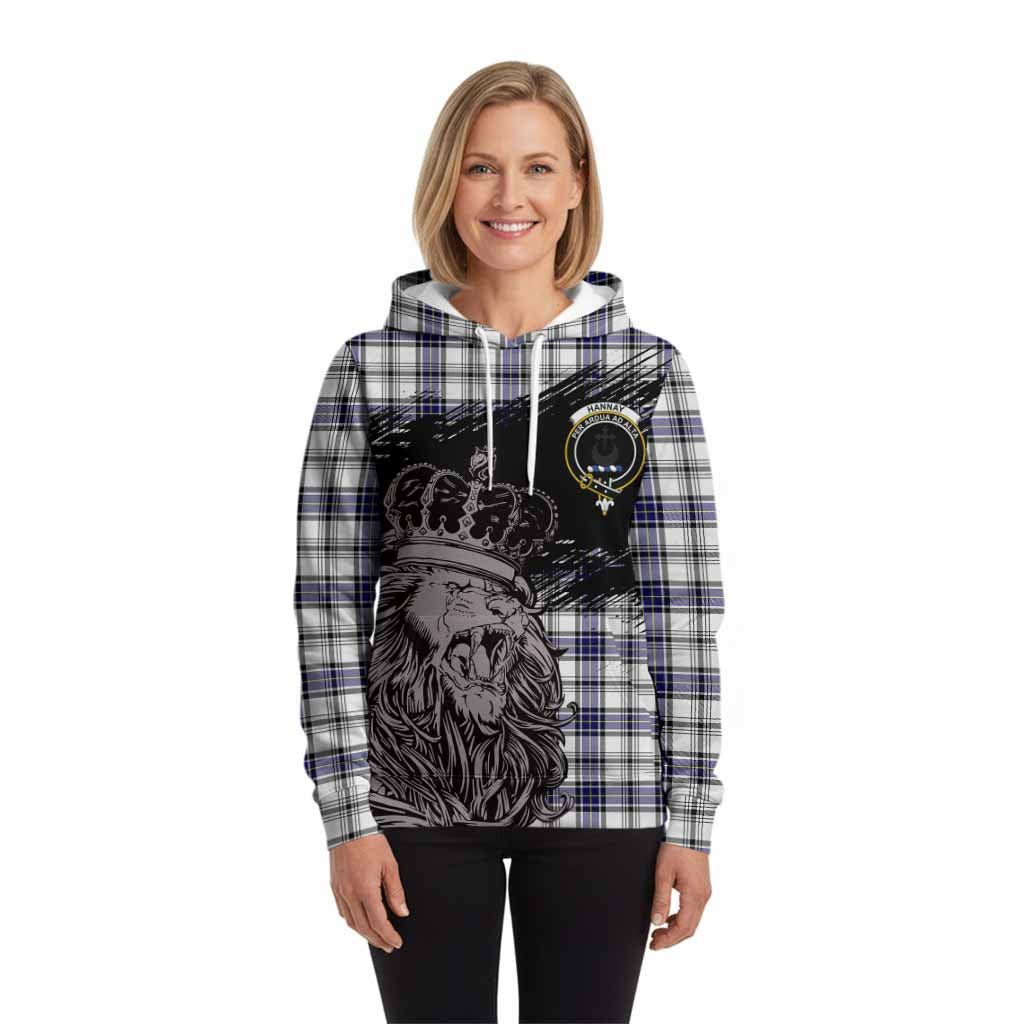 Hannay Tartan Crest Hoodie Crowned Lion Heritage Style