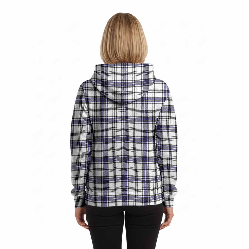 Hannay Tartan Crest Hoodie Ferocious Lion Style