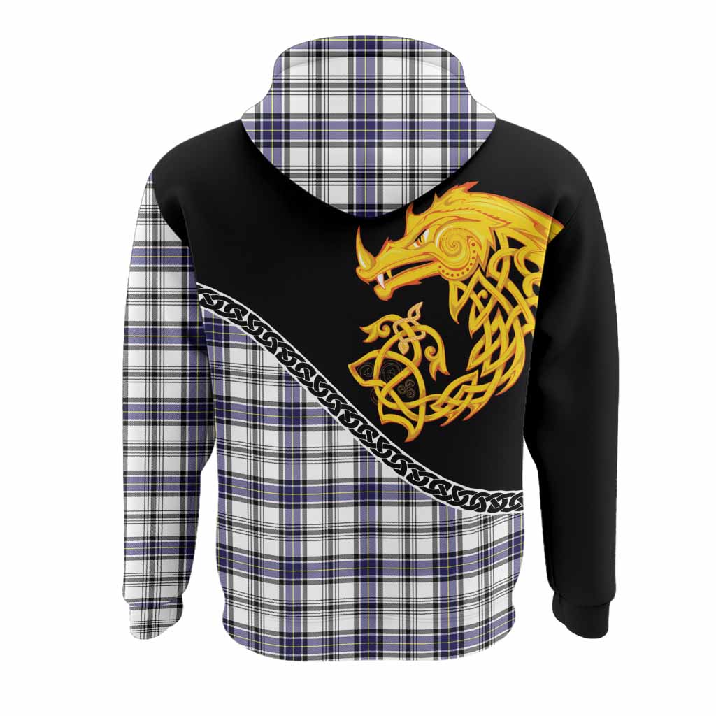Hannay Tartan Crest Hoodie Legendary Dragon Knot Half Style