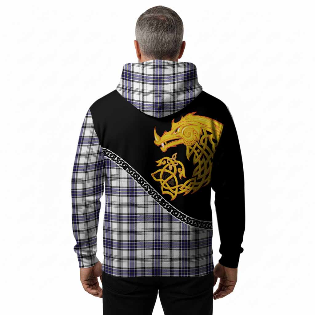 Hannay Tartan Crest Hoodie Legendary Dragon Knot Half Style