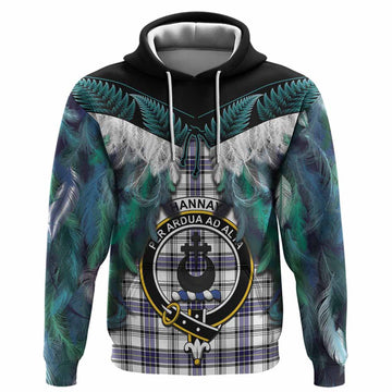 Hannay Tartan Crest Hoodie New Zealand Maori Korowai Cloak